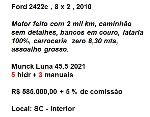 Ford 2422e , 8 x 2 , 2010 - Imagem 3